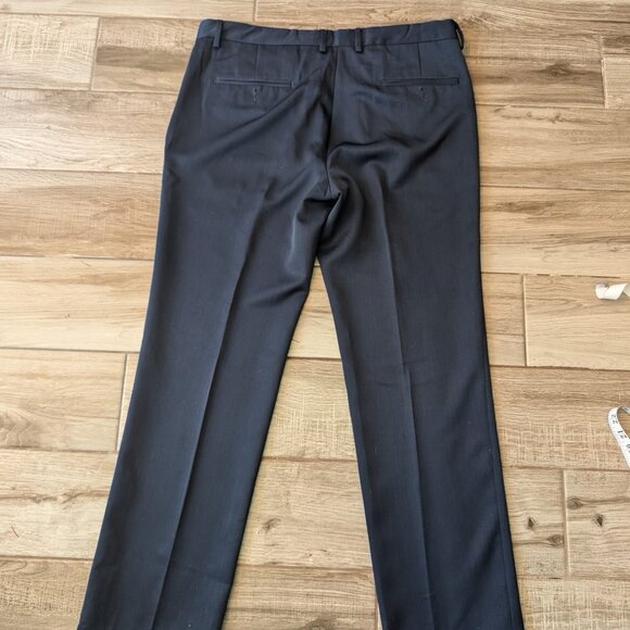 Kenneth Cole REACTION Men’s Dress Pants 36x34 Black Herringbone Flat Front - Picture 2 of 6